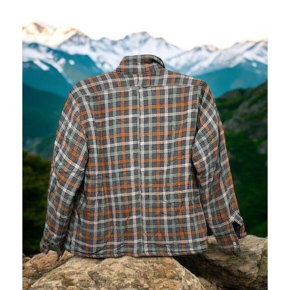 Comfort Outfitter Plaid Men's Women's Lined Jacket Overcoat Blue Brown Sz M - Picture 3 of 4